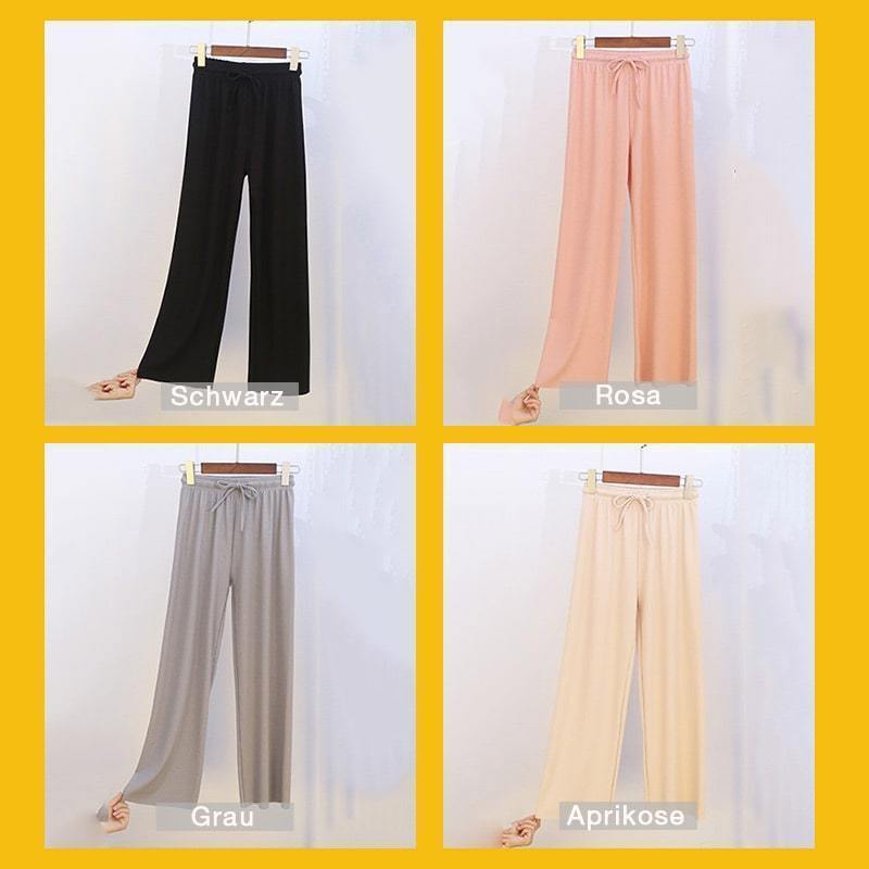 Damen Eis Seide Weites Bein Hose