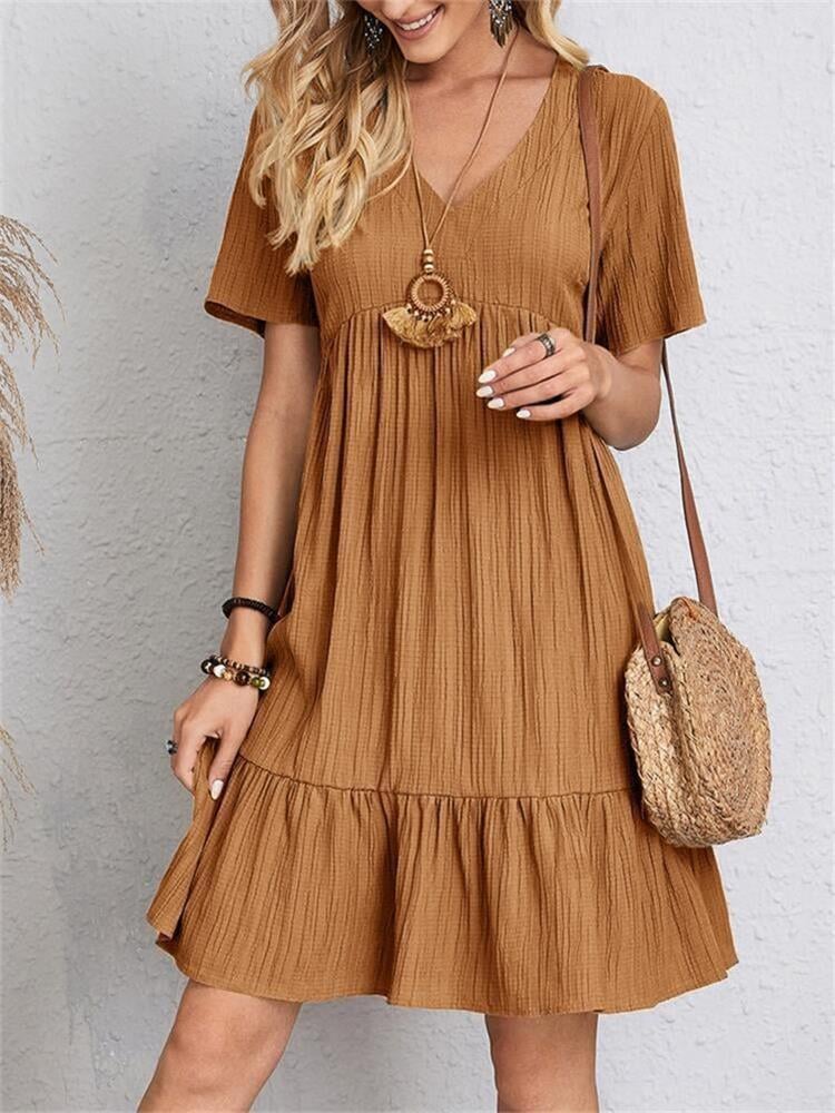 🔥GROßER SALE 49 % RABATT🔥🔥Loose lässige Krawatte Taille fließenden Kleid