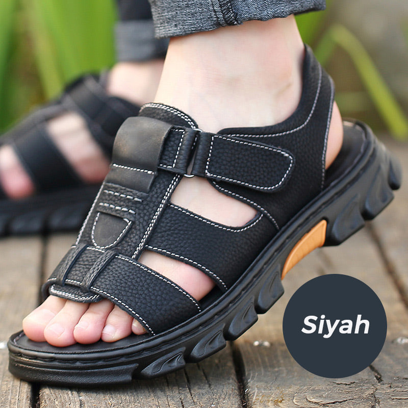 Atmungsaktive Sommer-Ledersandalen für Herren