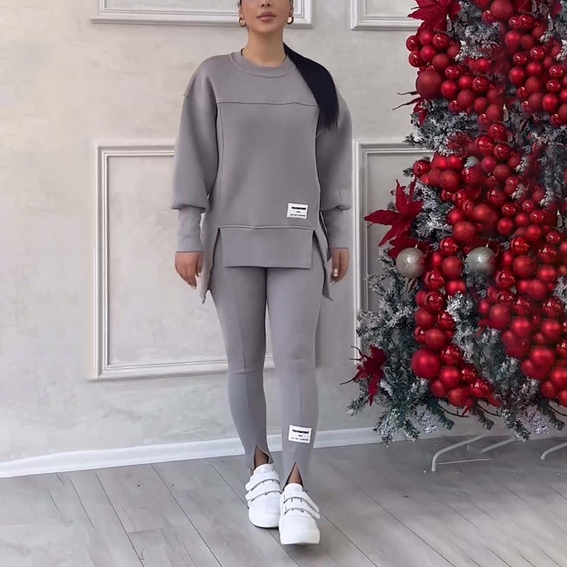 Lässiges Sweatshirt-Leggings-Set für Damen