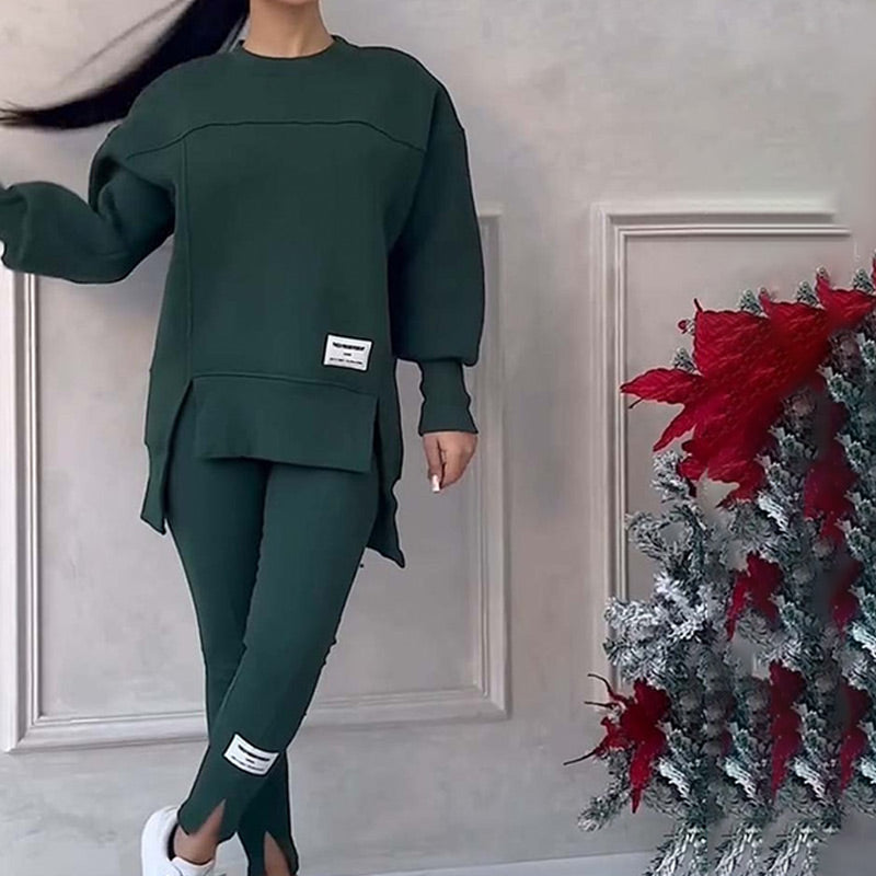 Lässiges Sweatshirt-Leggings-Set für Damen