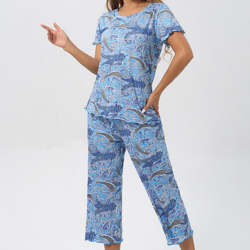 ⏳Begrenzte Zeit 50% Rabatt💥Women's Printed Top & Pants Nachtwäsche Set