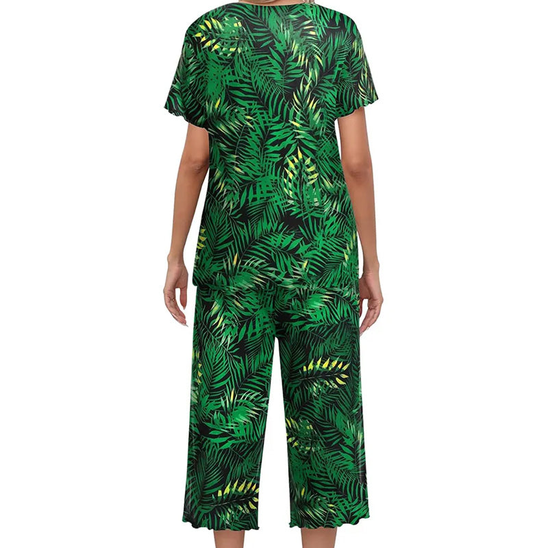 ⏳Begrenzte Zeit 50% Rabatt💥Women's Printed Top & Pants Nachtwäsche Set