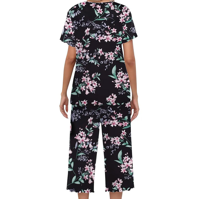 ⏳Begrenzte Zeit 50% Rabatt💥Women's Printed Top & Pants Nachtwäsche Set
