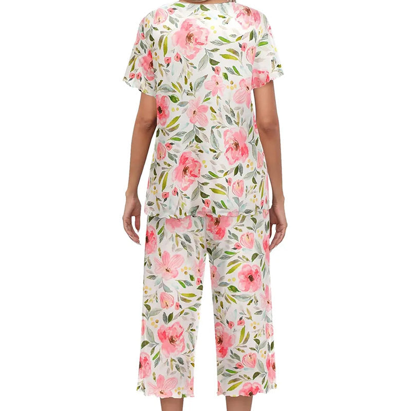 ⏳Begrenzte Zeit 50% Rabatt💥Women's Printed Top & Pants Nachtwäsche Set