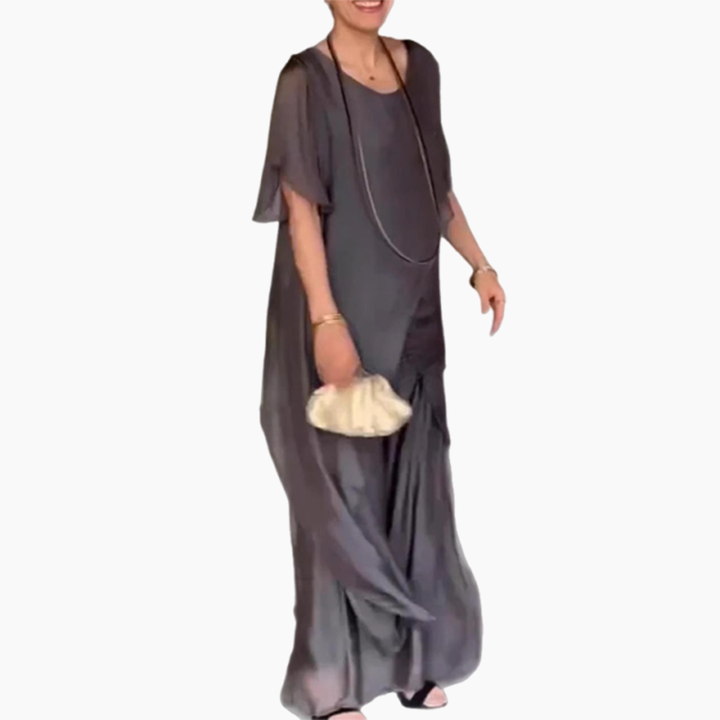 Set aus unregelmäßigem Oberteil und lockerer Hose für Frauen✨