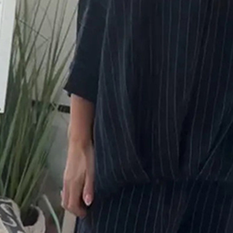 Women's Striped Top & Wide-Leg Pants 2-Piece Set