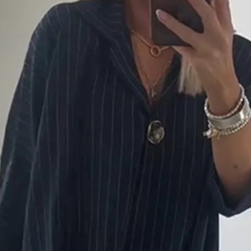 Women's Striped Top & Wide-Leg Pants 2-Piece Set