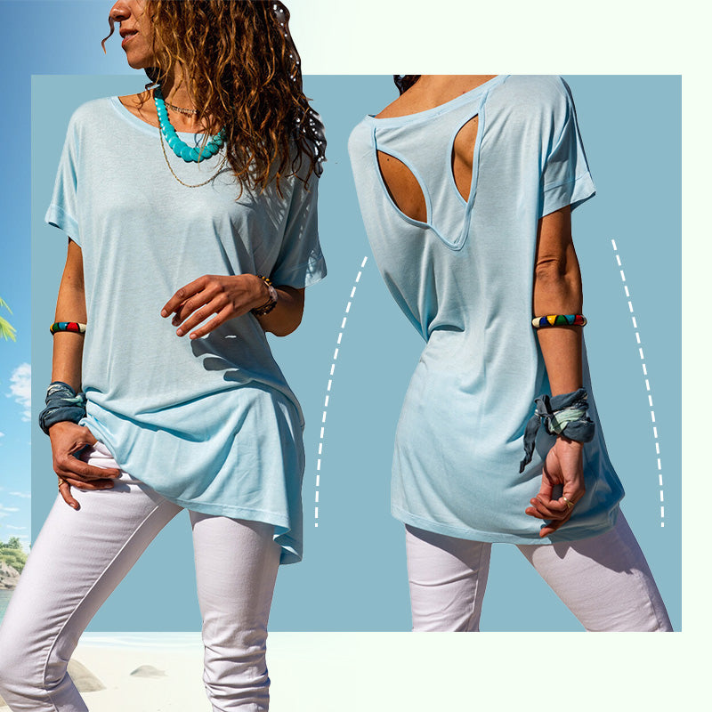 Lose sitzendes Tunika-T-Shirt für Frauen