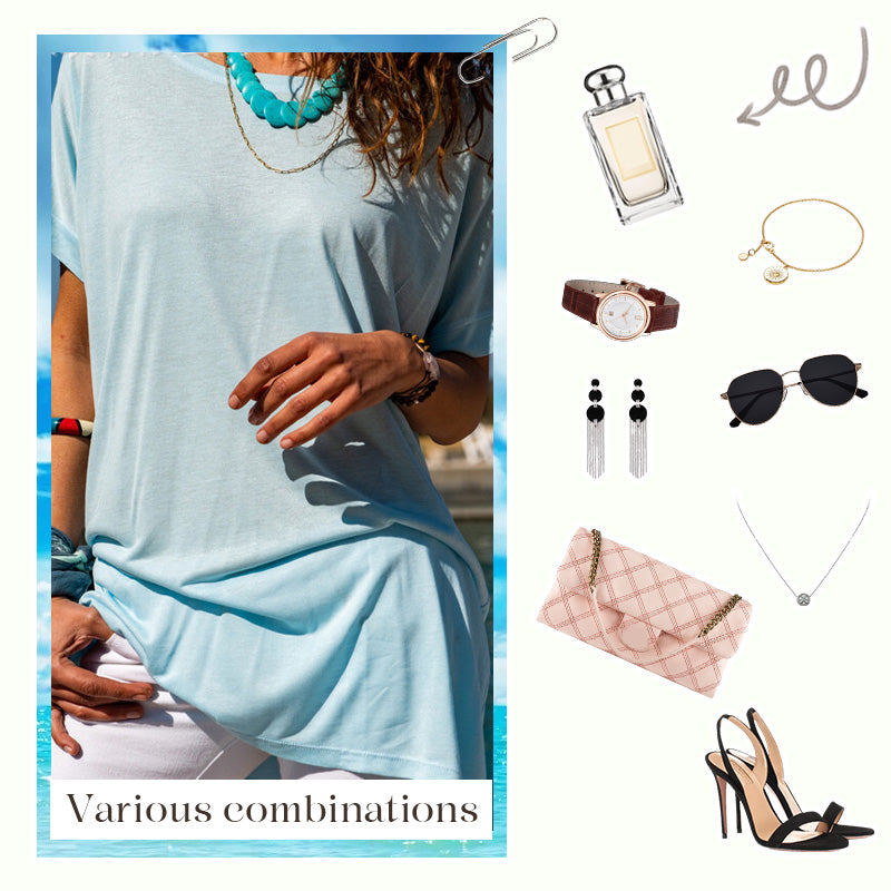 Lose sitzendes Tunika-T-Shirt für Frauen