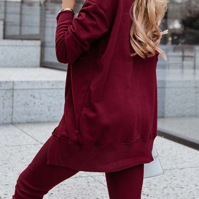 Lässiges Sweatshirt- und Leggings-Set für Damen