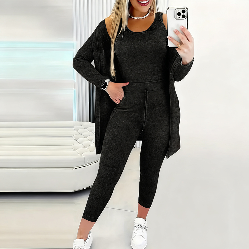 💜 LETZTER TAG DER AKTION – 50 % RABATT 💜Damen lässiges und stilvolles 3-teiliges Set