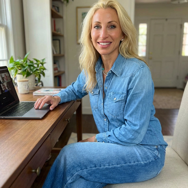 🎉 Neujahrsgeschenk – 50% RABATT!👖 Damen 2-teiliger Fake-Denim-Pyjama (Stylisch & Bequem) – Auch draußen tragbar: Entspannung & Lounging im Trendlook!