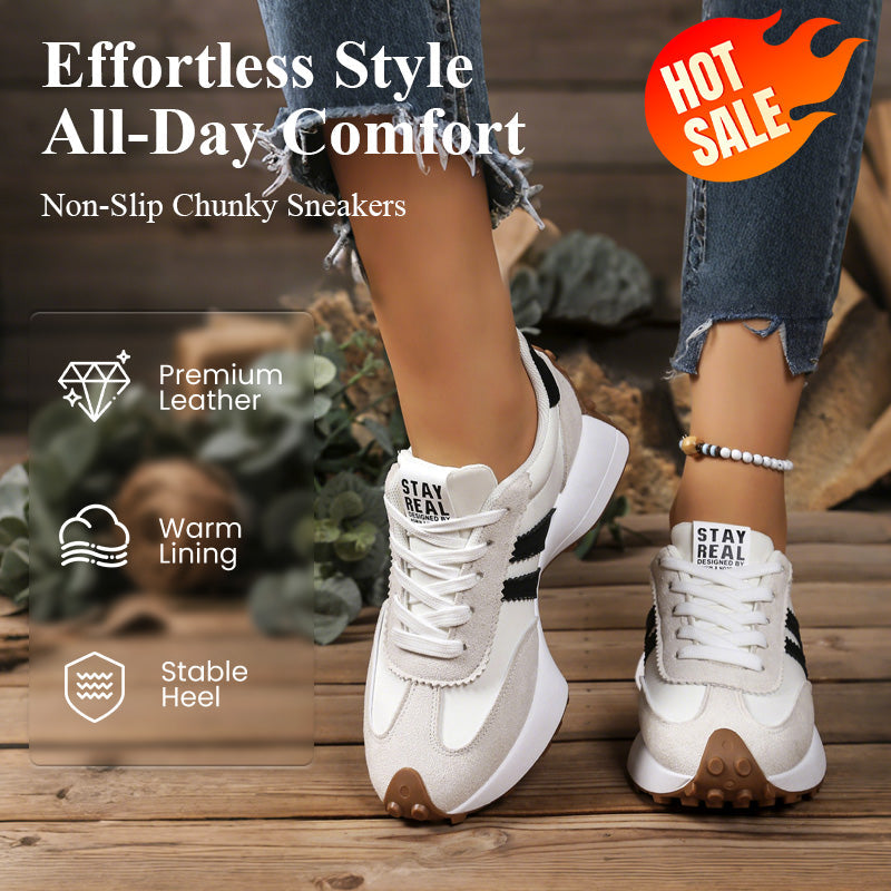 🌞Frühlingserwachen: 50% Rabatt!👟 Damen Klobige Freizeitsneaker – 4 cm Plattform, Retro-Design & Rutschfeste Gummisohle