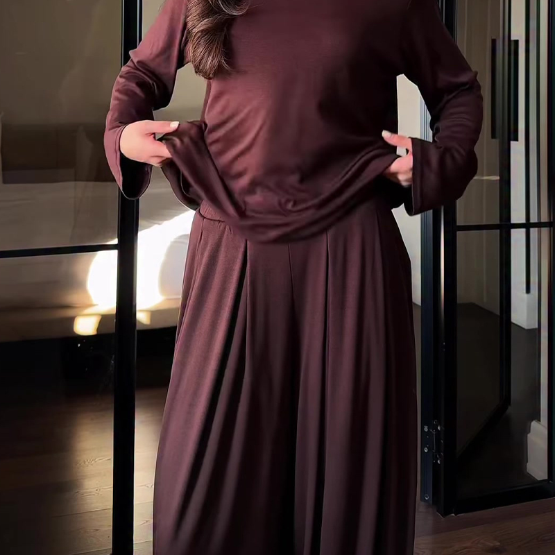 🌞Frühlingserwachen: 50% Rabatt!👕Damen Lockeres Langarm-T-Shirt & Pumphosen-Set – Hoch elastisch, Vielseitig & Bequem für Alltag