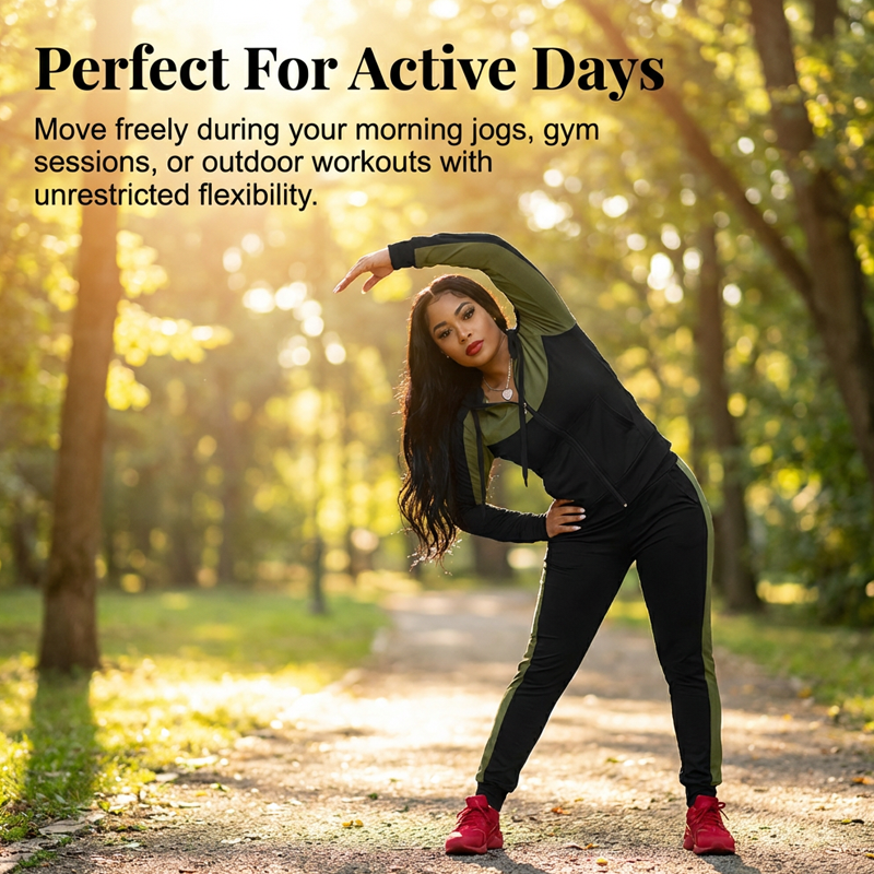 🌞Frühlingserwachen: 50% Rabatt!🔥"Effortless Style" Athleisure-Set: Figurschmeichelnder Color-Block Trainingsanzug für Damen