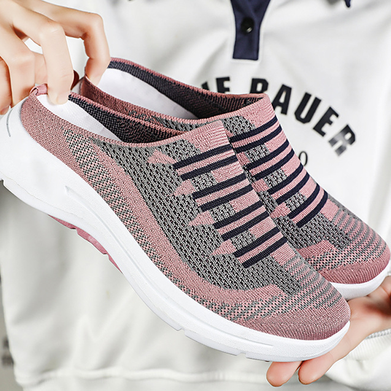🌞Frühlingserwachen: 50% Rabatt!🔥Damen Rückenoffene Slip-On Sneaker – Atmungsaktives Mesh, Rutschfeste Sohle & Ergonomische Fußstütze, Bequem für Alltag