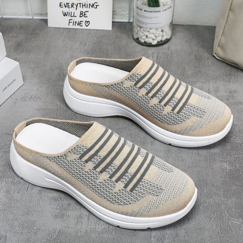 🌞Frühlingserwachen: 50% Rabatt!🔥Damen Rückenoffene Slip-On Sneaker – Atmungsaktives Mesh, Rutschfeste Sohle & Ergonomische Fußstütze, Bequem für Alltag