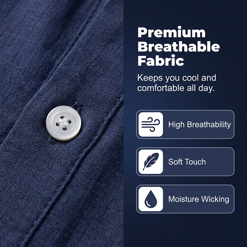 🌞Frühlingserwachen: 50% Rabatt!🔥Herren Henley aus Leinen-Mix – Atmungsaktiv, Bügelfrei & Zeitlos Elegant