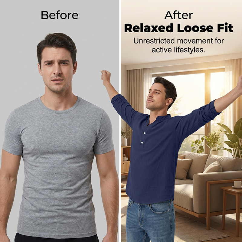 🌞Frühlingserwachen: 50% Rabatt!🔥Herren Henley aus Leinen-Mix – Atmungsaktiv, Bügelfrei & Zeitlos Elegant