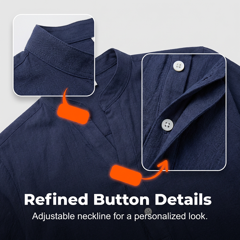 🌞Frühlingserwachen: 50% Rabatt!🔥Herren Henley aus Leinen-Mix – Atmungsaktiv, Bügelfrei & Zeitlos Elegant