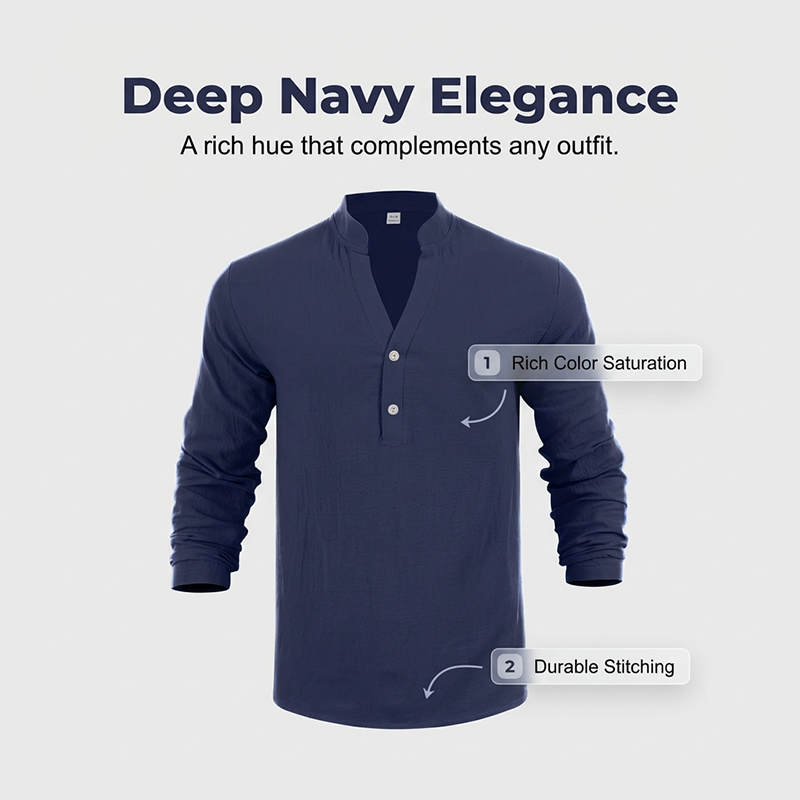 🌞Frühlingserwachen: 50% Rabatt!🔥Herren Henley aus Leinen-Mix – Atmungsaktiv, Bügelfrei & Zeitlos Elegant