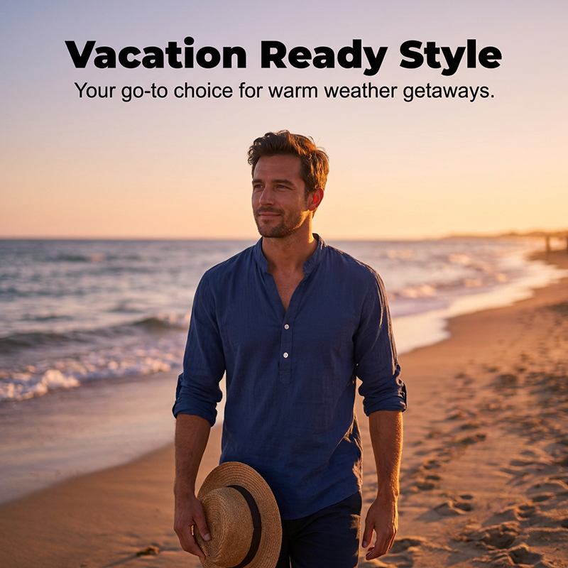 🌞Frühlingserwachen: 50% Rabatt!🔥Herren Henley aus Leinen-Mix – Atmungsaktiv, Bügelfrei & Zeitlos Elegant