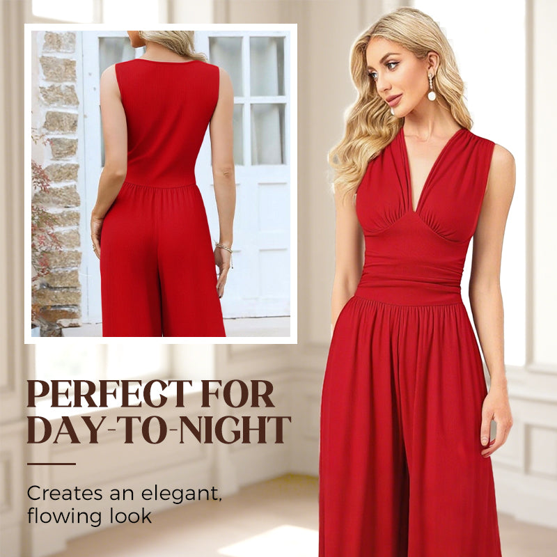 🌞Frühlingserwachen: 50% Rabatt!🎉Der Wow-Jumpsuit "Confidence": Tiefer V-Ausschnitt & Figurschmeichelnde Silhouette