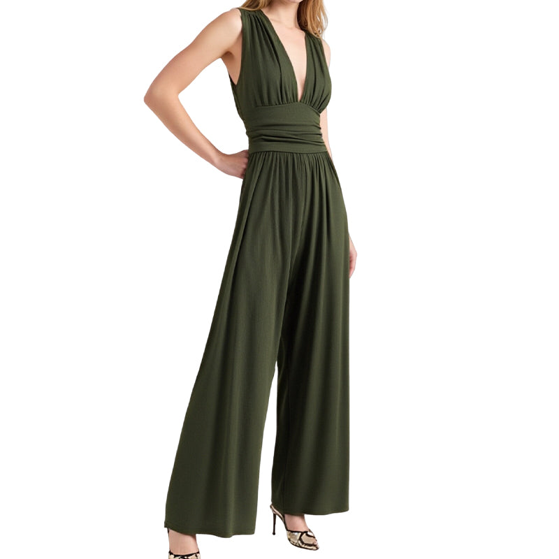 🌞Frühlingserwachen: 50% Rabatt!🎉Der Wow-Jumpsuit "Confidence": Tiefer V-Ausschnitt & Figurschmeichelnde Silhouette