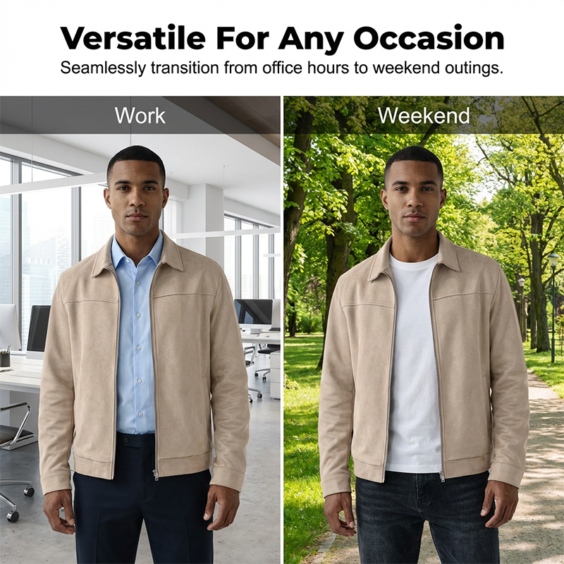 🌞Frühlingserwachen: 50% Rabatt!💎Herren-Jacke in Wildleder-Optik: Der Allrounder für Office & Freizeit
