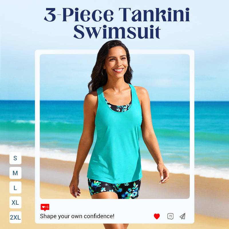 Women's 3-Piece Tankini Swimsuit