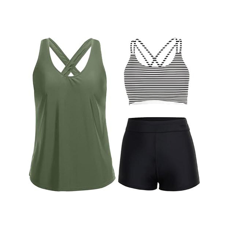 Women's 3-Piece Tankini Swimsuit