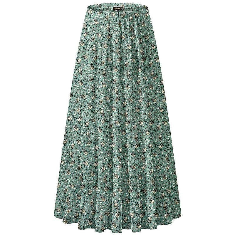 Women's Floral High-Waist A-Line Maxi Skirt