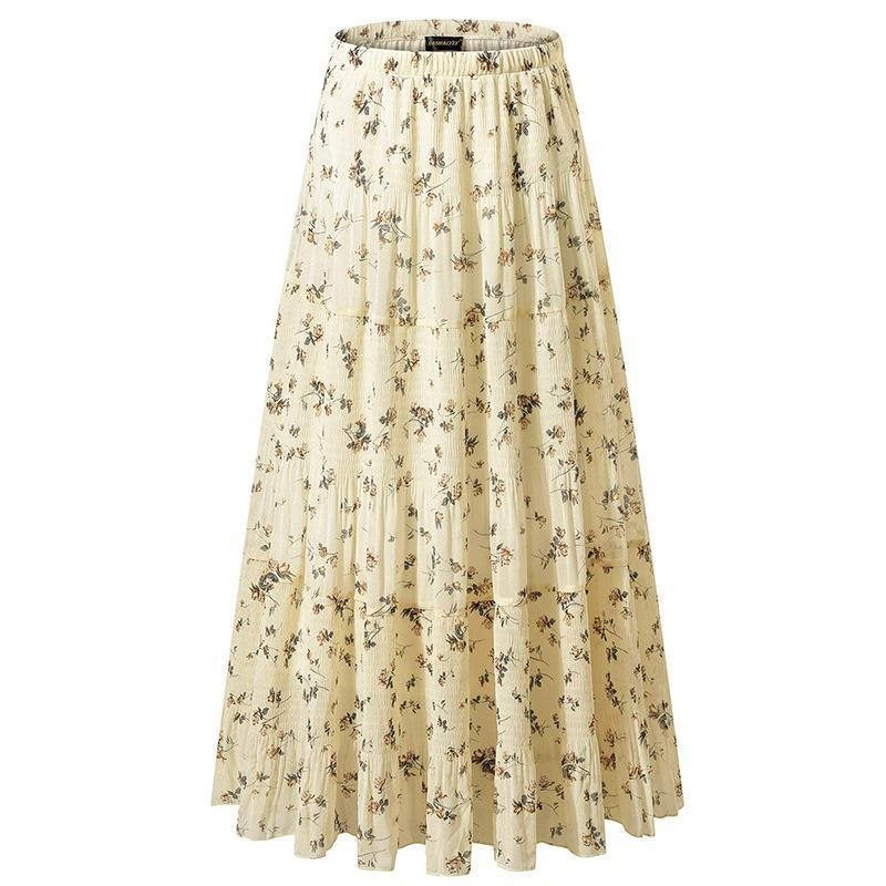 Women's Floral High-Waist A-Line Maxi Skirt