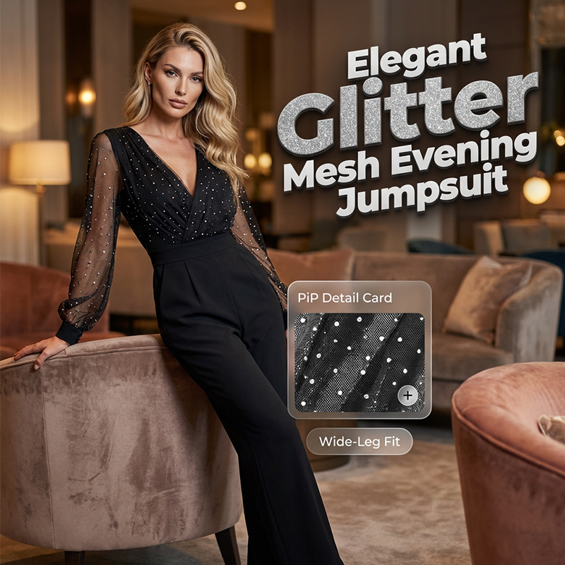 🌞Frühlingserwachen: 50% Rabatt!🪄Schlankmachender Abend-Einteiler mit V-Ausschnitt – Dein Wow-Effekt für Events