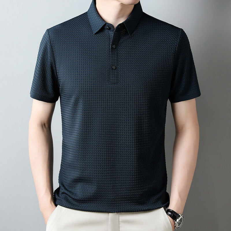 🌞Frühlingserwachen: 50% Rabatt!❄️Premium Eisenseiden-Polo für Herren: Kühl-Effekt & Absolut Bügelfrei