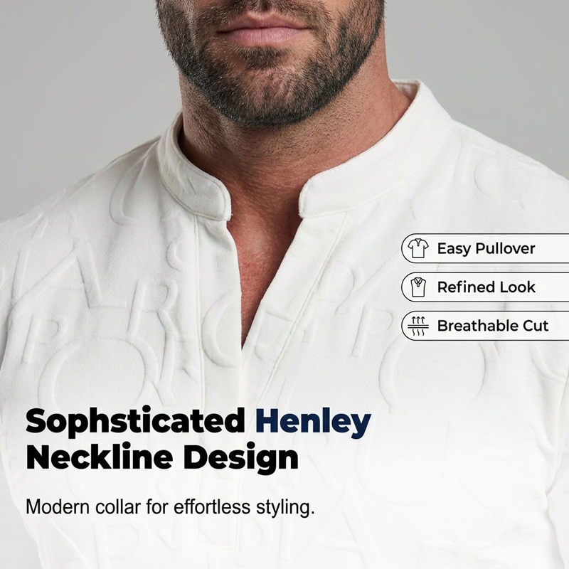 🌞Frühlingserwachen: 50% Rabatt!🪄"Urban Luxe" 3D-geprägter Henley-Trainingsanzug – Thermoregulation & Premium-Style | S-5XL